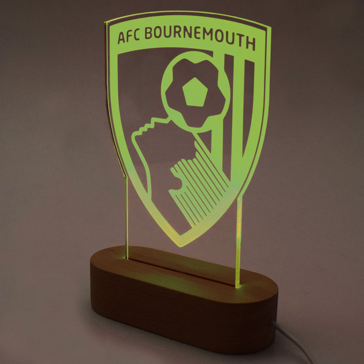 7 Colour Wooden LED Crest Light