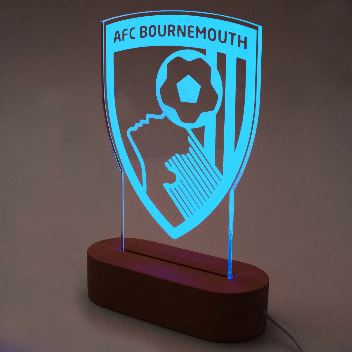7 Colour Wooden LED Crest Light
