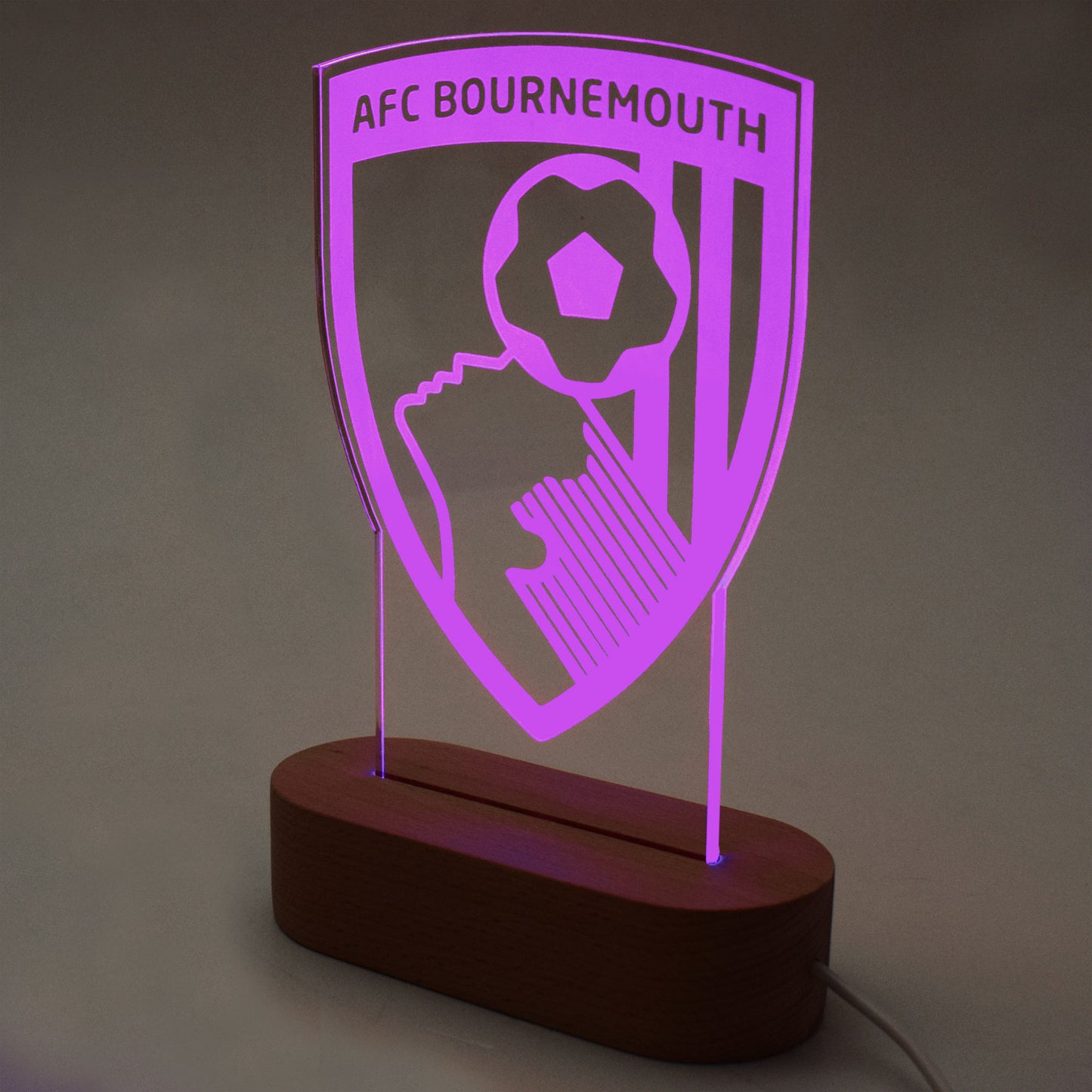 7 Colour Wooden LED Crest Light