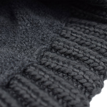 Womens Cable Beanie - Grey / Pink