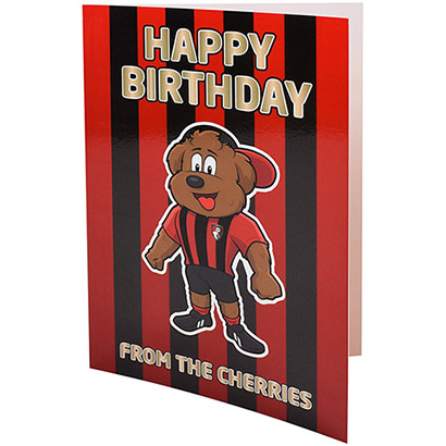 AFC Bournemouth Cherry Bear Birthday Card