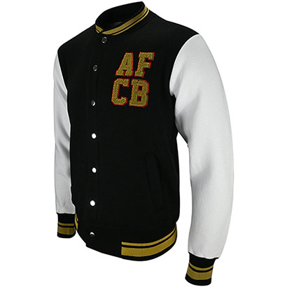 Adults College Baseball Jacket - Black / White