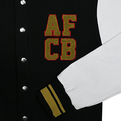 Adults College Baseball Jacket - Black / White