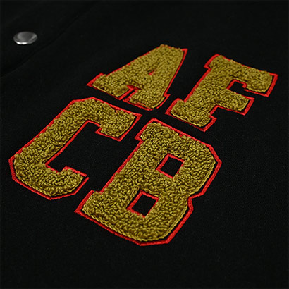Adults College Baseball Jacket - Black / White