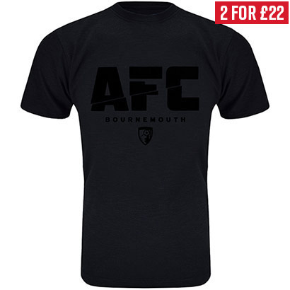 AFC Bournemouth Adults Cooper T Shirt - Black