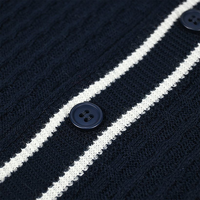 Adults Elite Full Button Polo - Navy