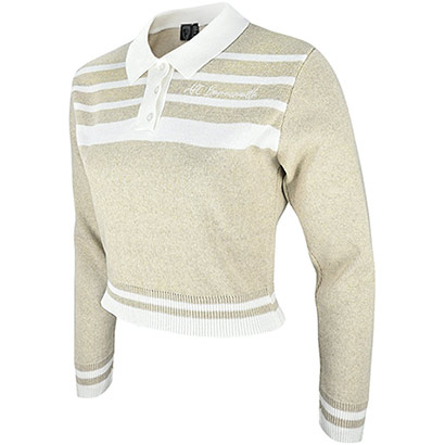 Womens Georgia Knitted Polo - Natural / Off White