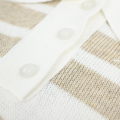 Womens Georgia Knitted Polo - Natural / Off White