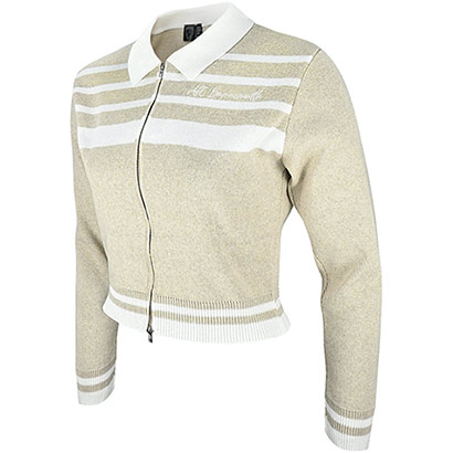 Womens Georgia Knitted Zip Top - Natural / Off White