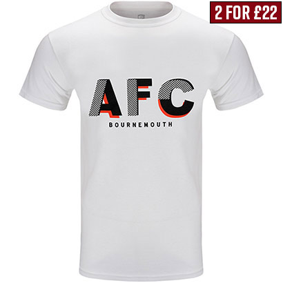 AFC Bournemouth Adults Newsham T Shirt - White