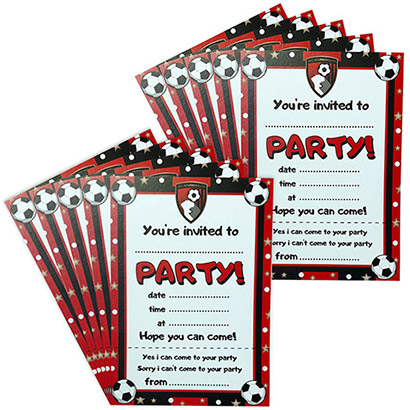 AFC Bournemouth Party Invites - 10 Pack