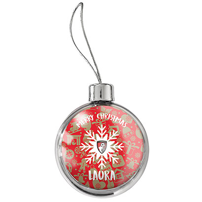 AFC Bournemouth Personalised Bauble - Red / Gold Print