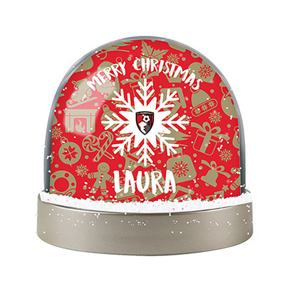 AFC Bournemouth Personalised Snow Dome - Red / Gold Print