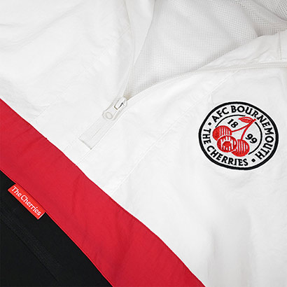Premium Cherries Windbreaker Anorak - White / Black / Red