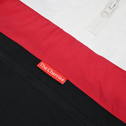 Premium Cherries Windbreaker Anorak - White / Black / Red
