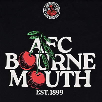 Premium Cherries Oversized Tee - Black