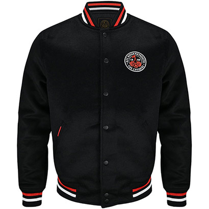 Premium Cherries Varsity Jacket - Black