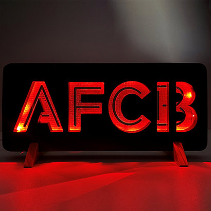 Wooden AFCB LED Shelf Sign