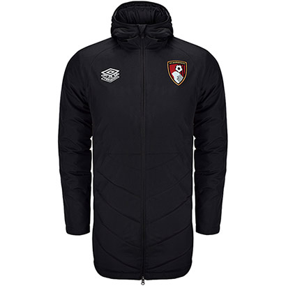 AFC Bournemouth Adults 21/22 Match Day Bench Coat - Black