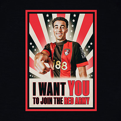 Adults Tyler Adams Red Army T Shirt - Black