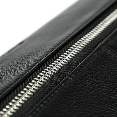 Premium Leather Washbag - Black