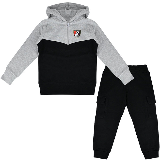 Toddlers Barney Jog Set - Grey / Black