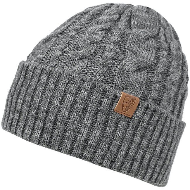 Adults Cable Cuff Beanie - Grey