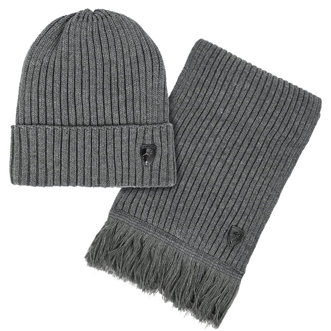 Adults Beanie/Scarf Set - Grey