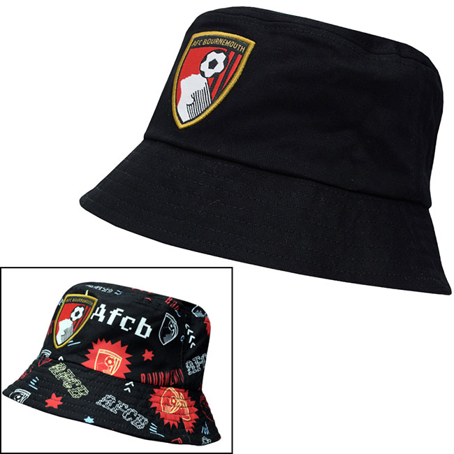 Kids Slogan Reversible Bucket Hat - Black