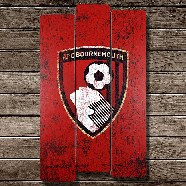 AFC Bournemouth Distressed Wooden Wall Art