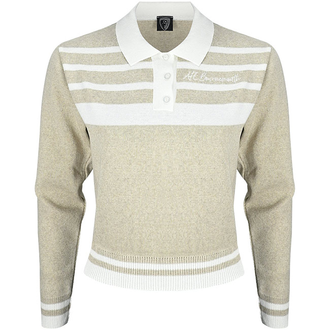 Womens Georgia Knitted Polo - Natural / Off White