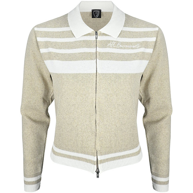 Womens Georgia Knitted Zip Top - Natural / Off White