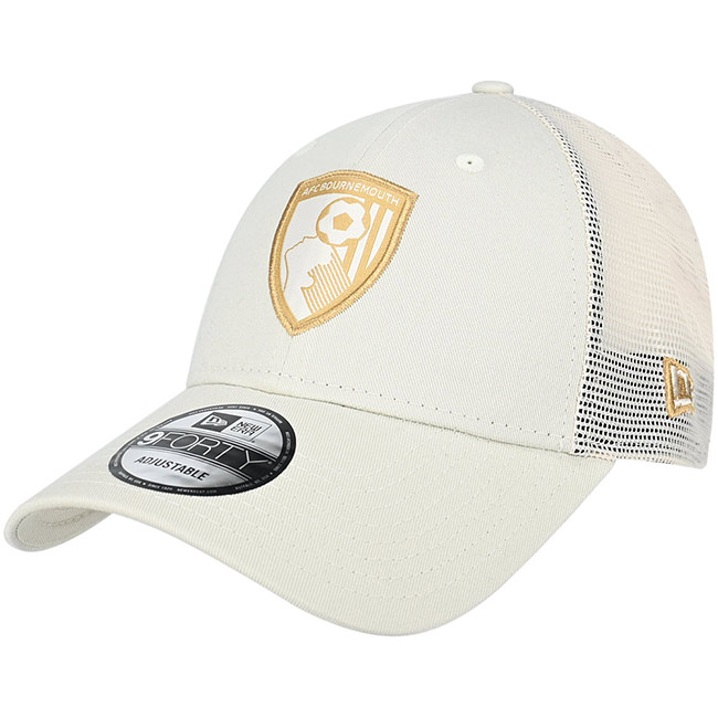 Adults AFCB X New Era 9Forty Trucker Cap - Ivory / Gold