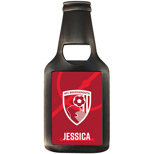 AFC Bournemouth Personalised Bottle Opener Magnet - White Cr