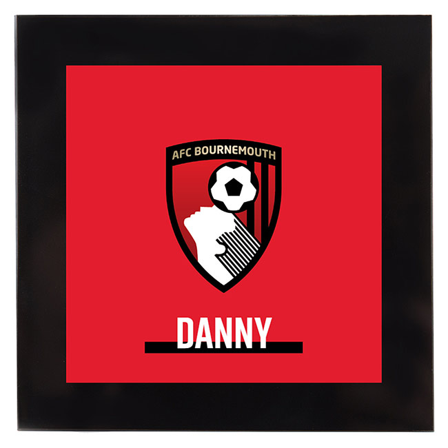 AFC Bournemouth Personalised Glass Coaster - Red Crest