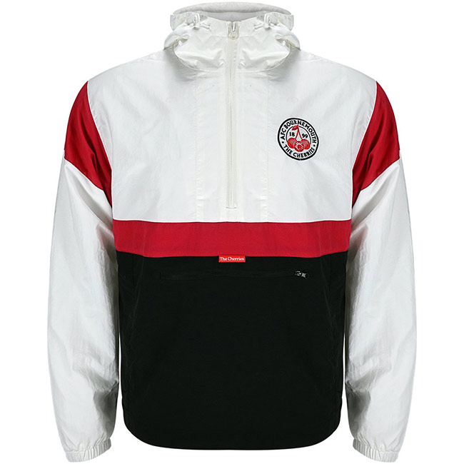 Premium Cherries Windbreaker Anorak - White / Black / Red