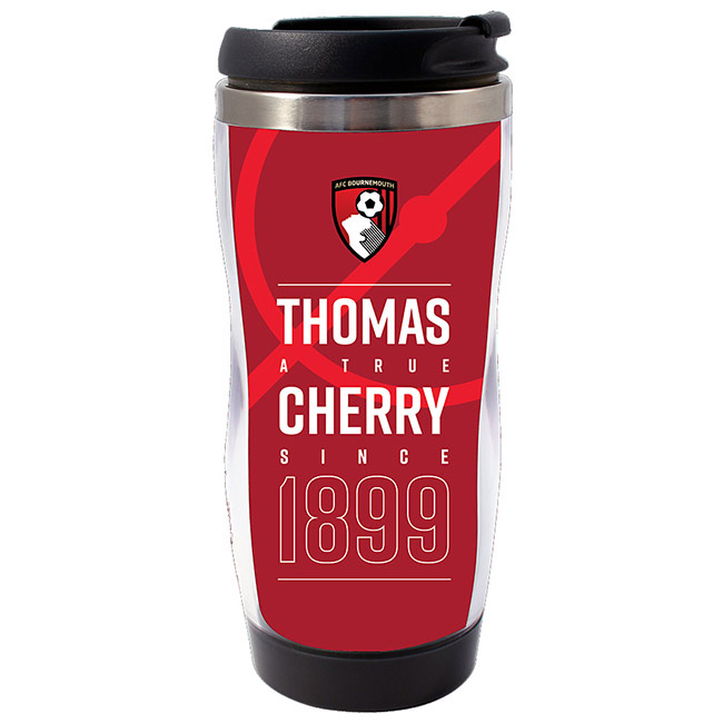 AFC Bournemouth Personalised Travel Mug - True Cherry