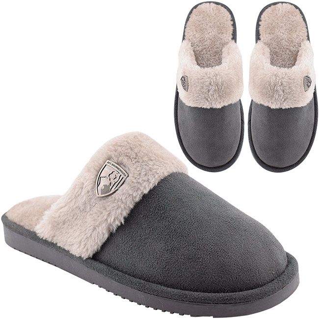 Womens Mule Slippers - Grey