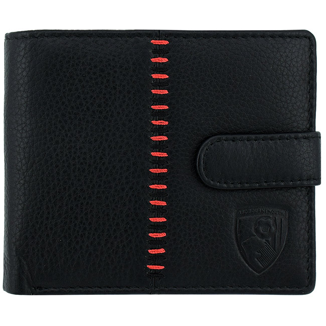 Leather Ladder Stitch Wallet - Black