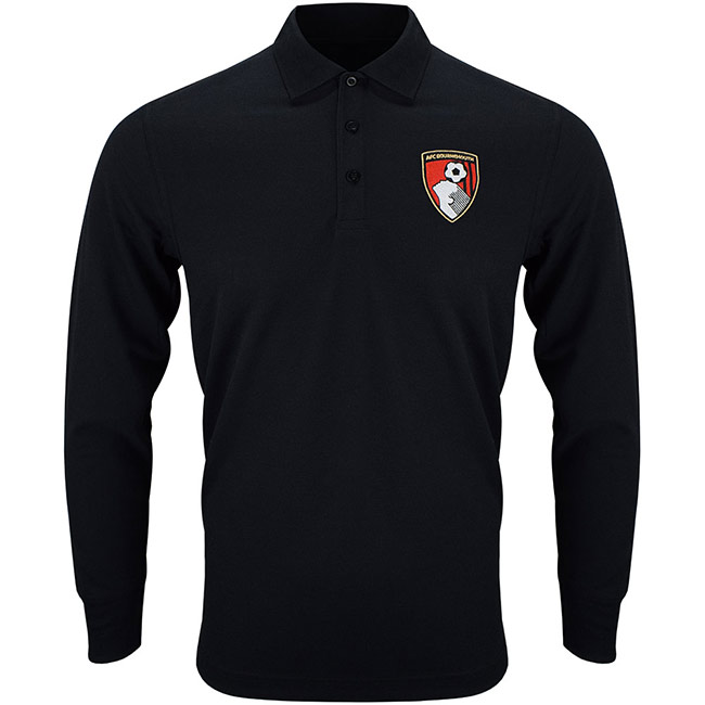 Adults Wynwood Long Sleeve Polo Shirt - Black