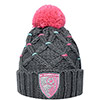 Womens Cable Beanie - Grey / Pink