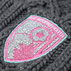 Womens Cable Beanie - Grey / Pink