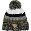 Adult Chunky Stripe Beanie - Black / Gold