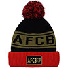 Adult Contrast Text Cuff Beanie - Black / Gold / Red