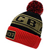 Adult Contrast Text Cuff Beanie - Black / Gold / Red