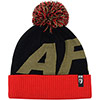 Adult Giant Initial Beanie - Red / Black / Gold