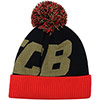 Adult Giant Initial Beanie - Red / Black / Gold