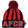 AFC Bournemouth Kids Striped AFCB Beanie Hat - Black / Red