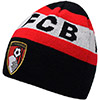 AFC Bournemouth Adults Reversible Beanie Hat - Black / Red