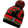 Adults Oversized Text Beanie - Black / Red / Gold